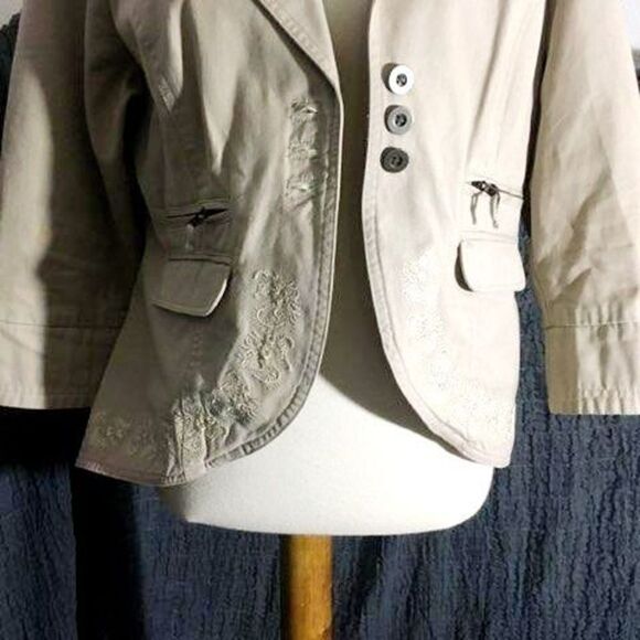 Multiples Khaki Blazer Jacket  Size Large - Picture 8 of 12